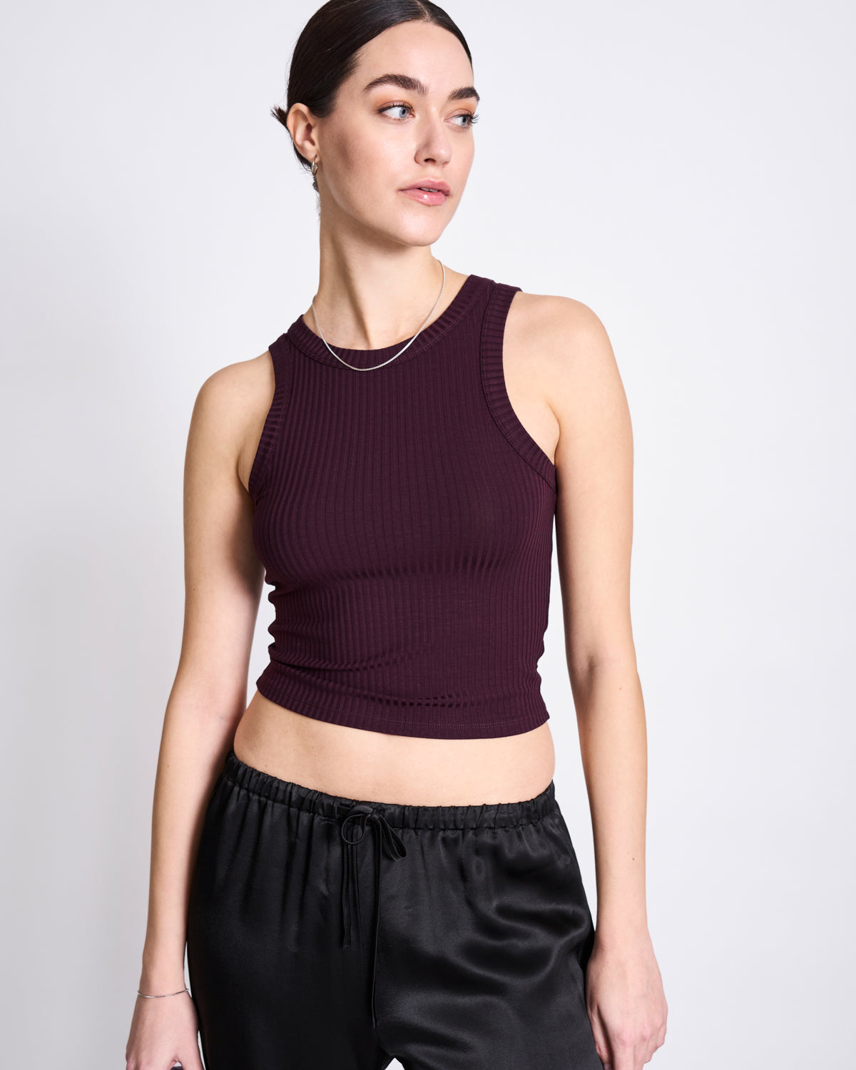 Loose Pants Fris aus Satin | Schwarz