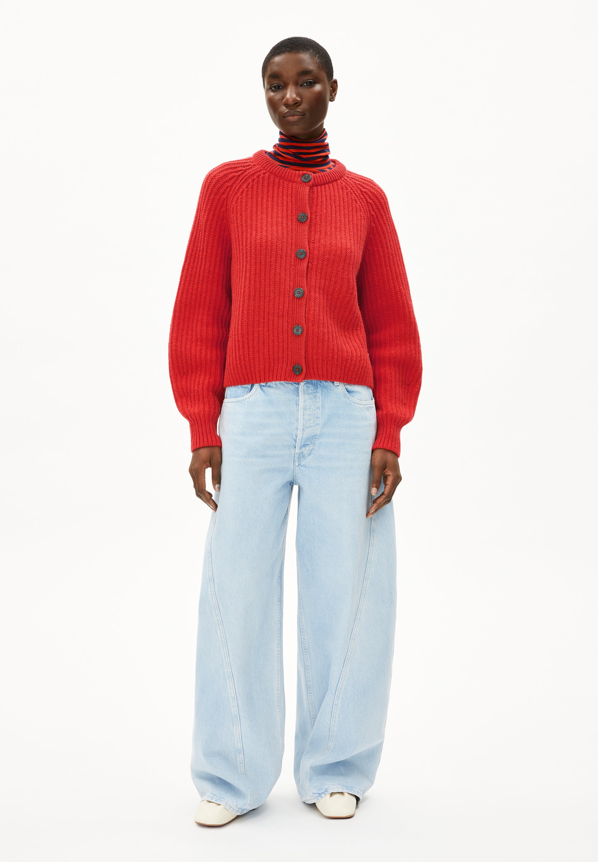 Strickjacke SELMA Bio-Wolle | rot