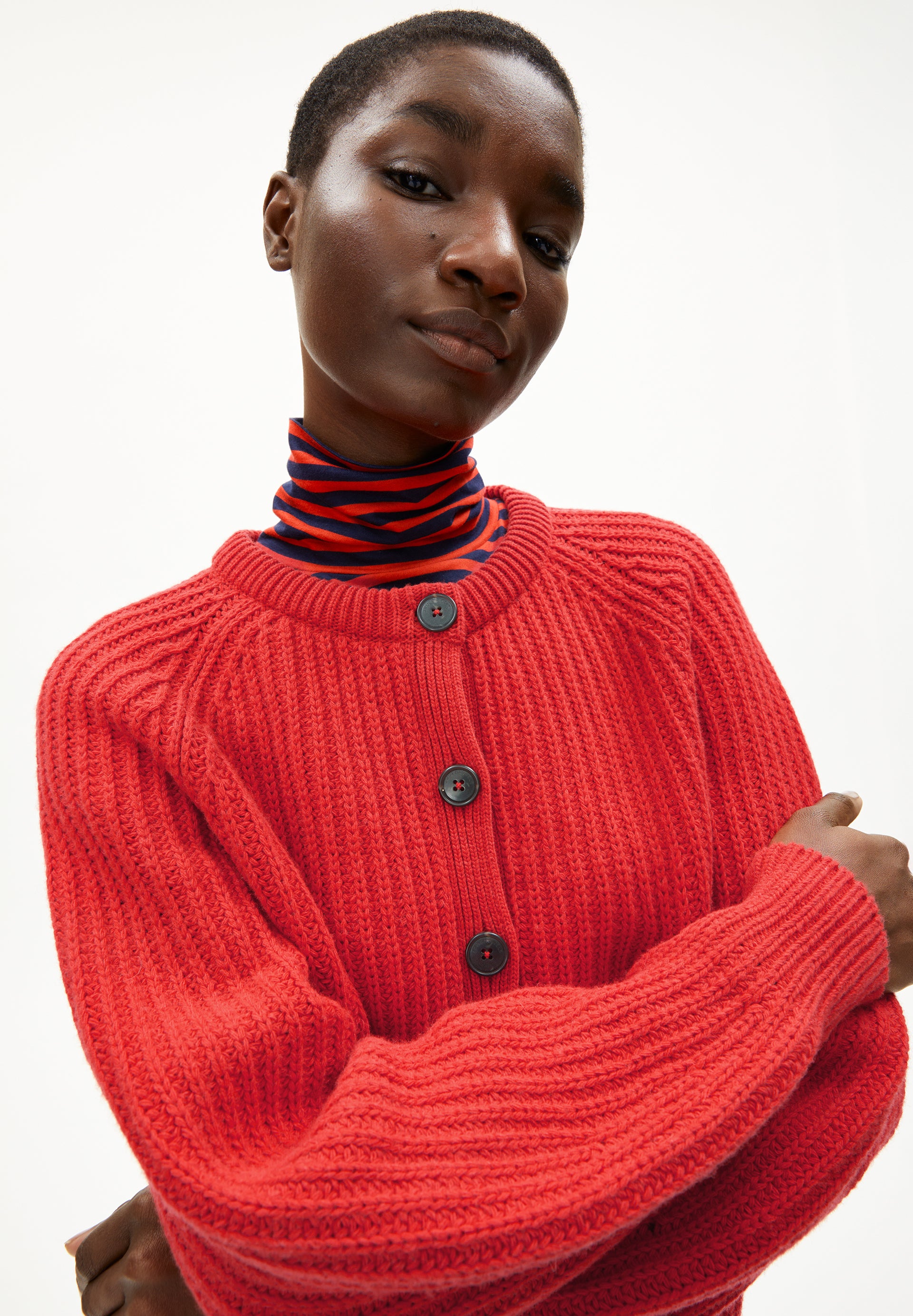 Strickjacke SELMA Bio-Wolle | rot