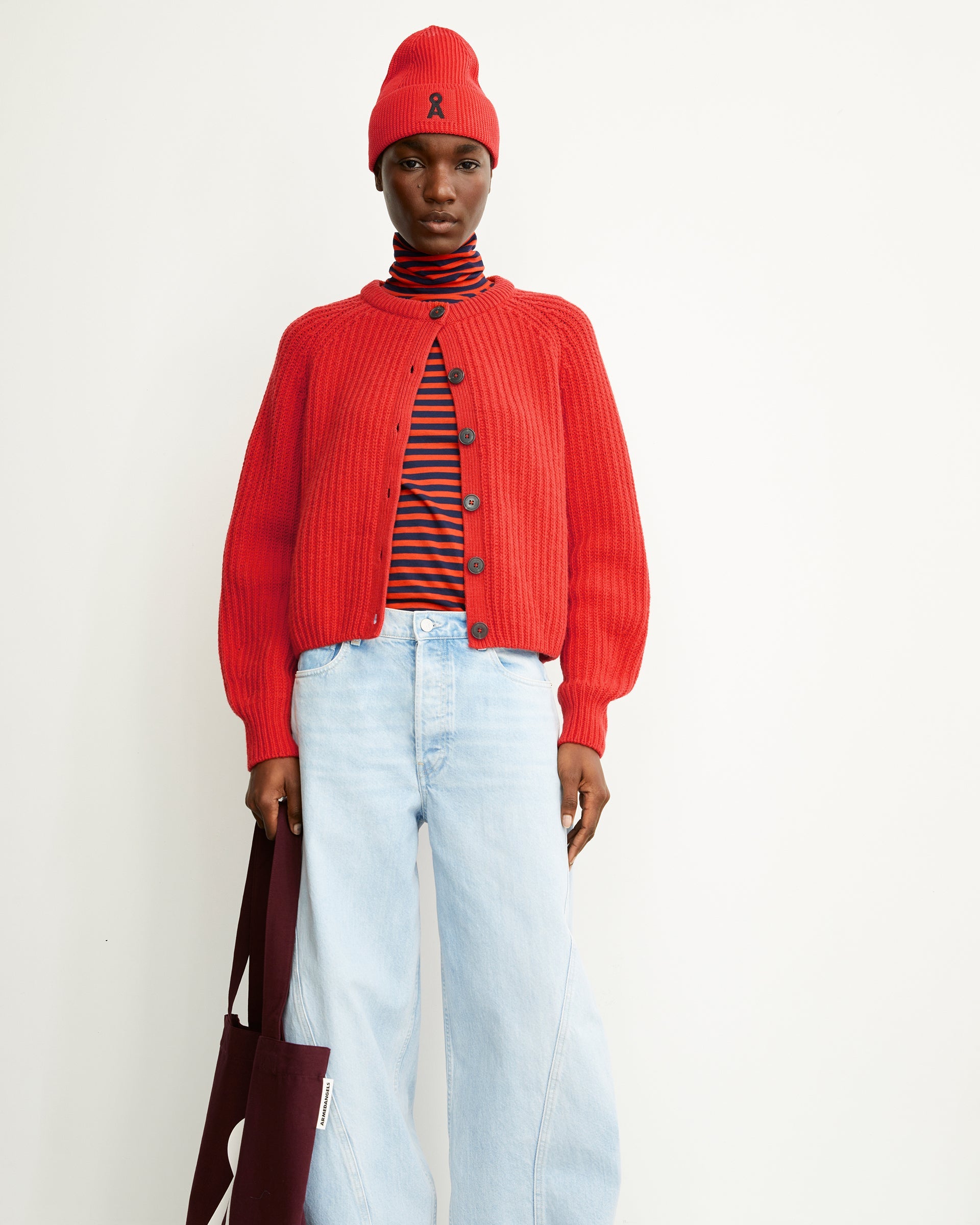 Strickjacke SELMA Bio-Wolle | rot