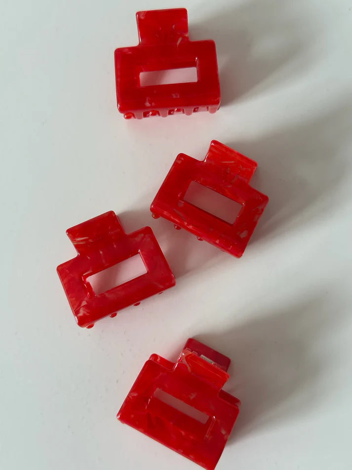 Ava Hair Clip aus Cellulose Acetat | Candy Red