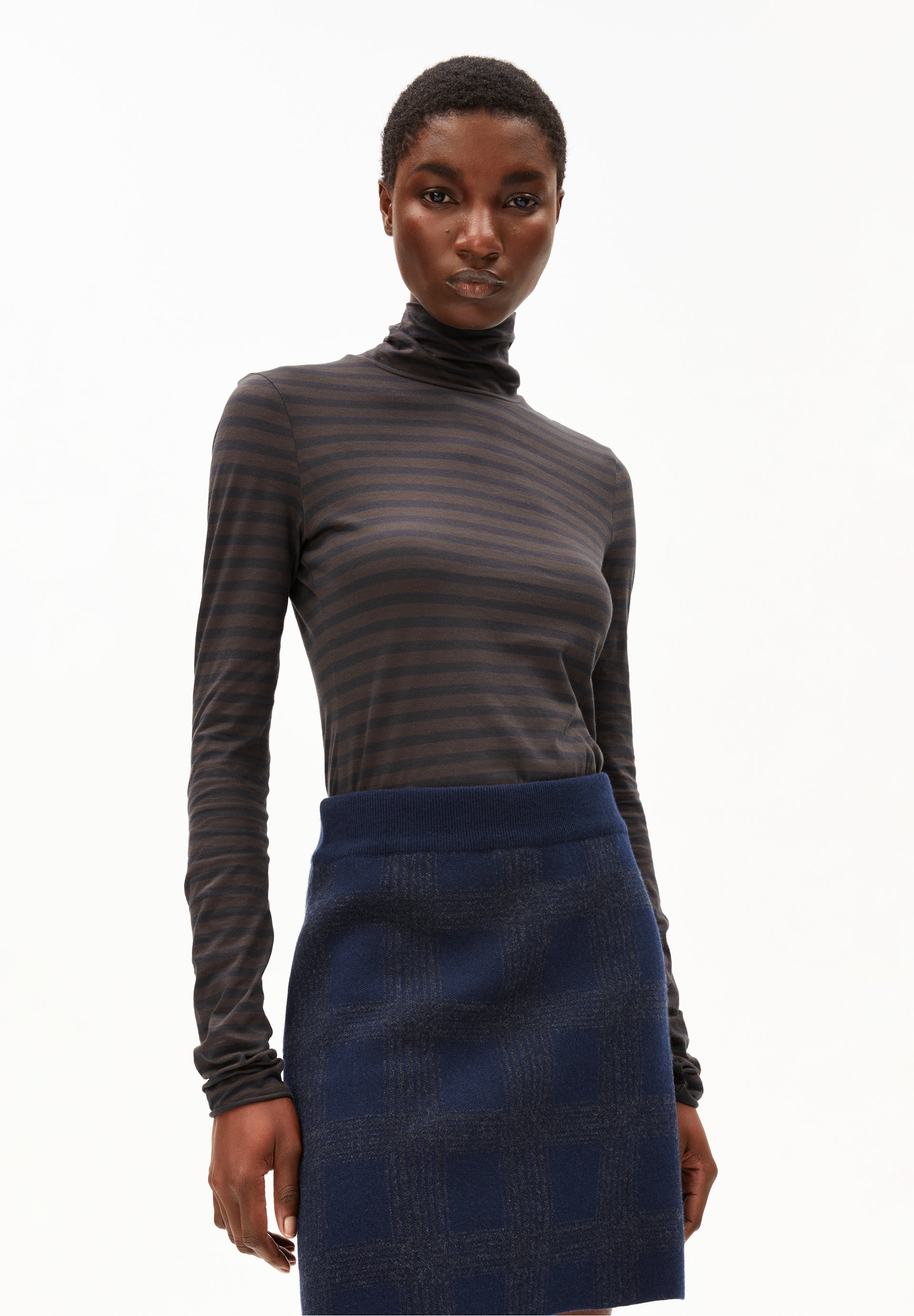 Gestreifter Rollkragenpullover von ARMEDANGELS, Slim Fit, GOTS-zertifiziert & vegan