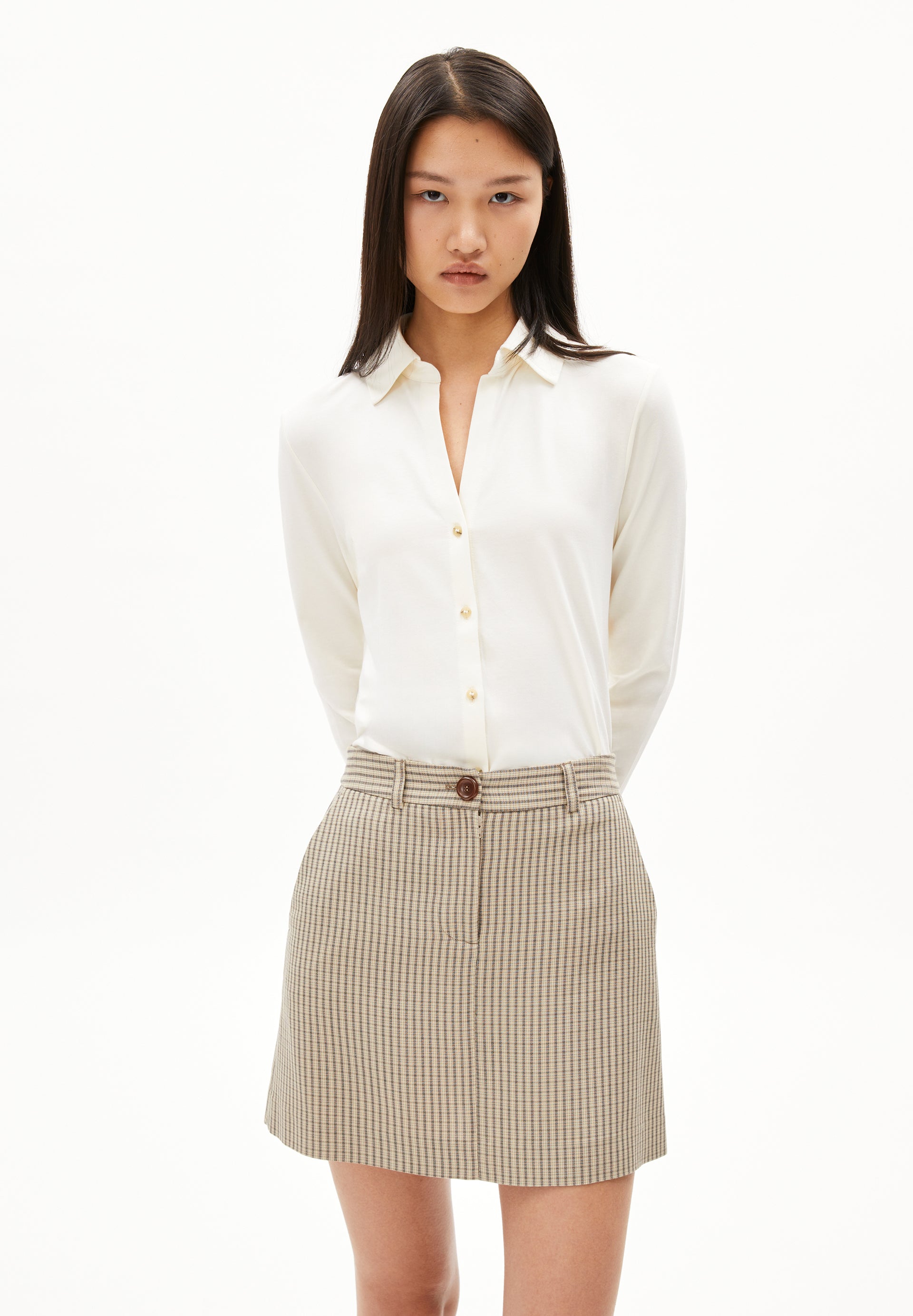 ARMEDANGELS Nalaannia – Bluse mit Rippenmuster, Slim Fit, Capsule Wardrobe Essential