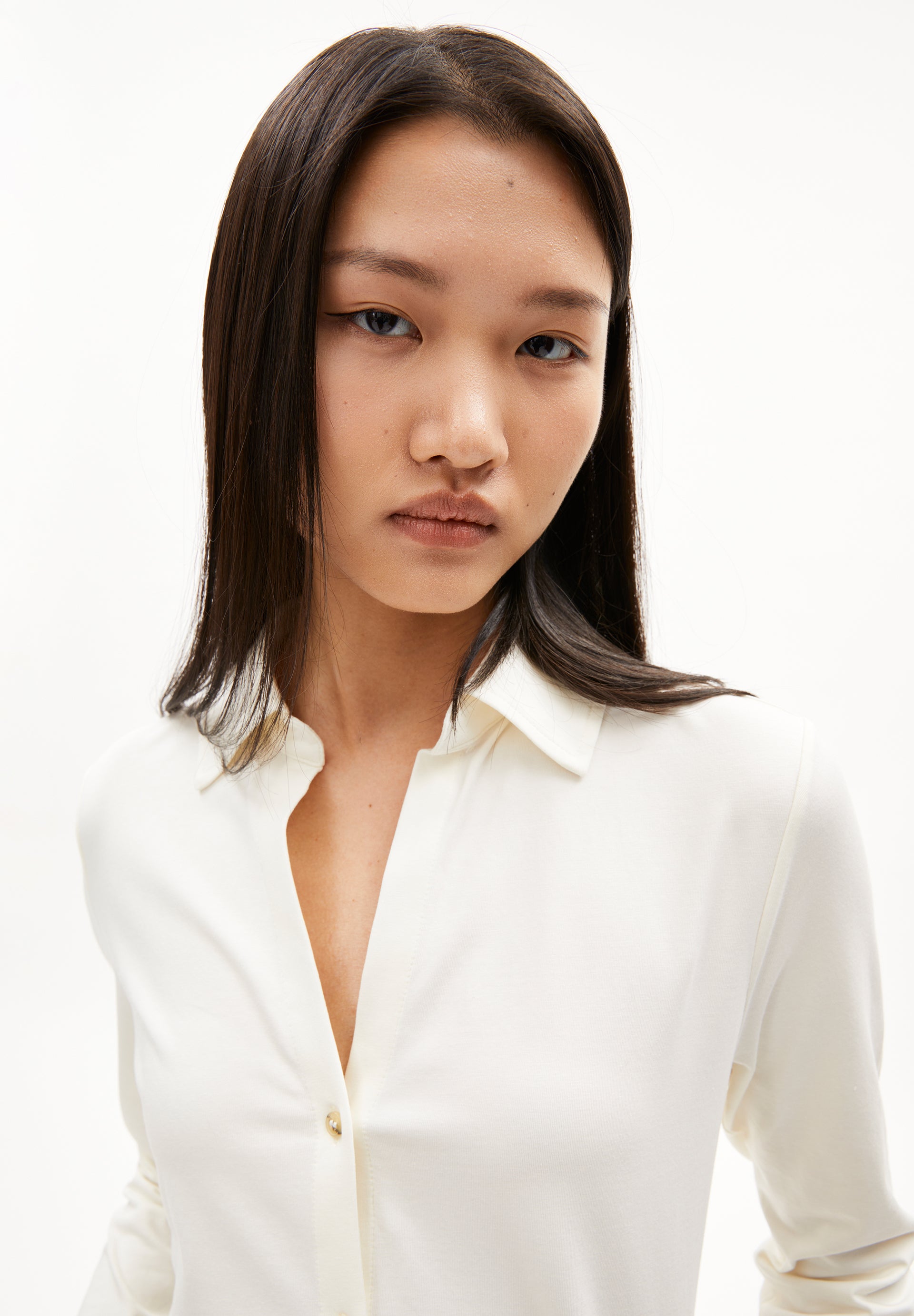 Damen Bluse cremefarben aus GOTS-zertifizierter Bio-Baumwolle, PETA-Approved Vegan
