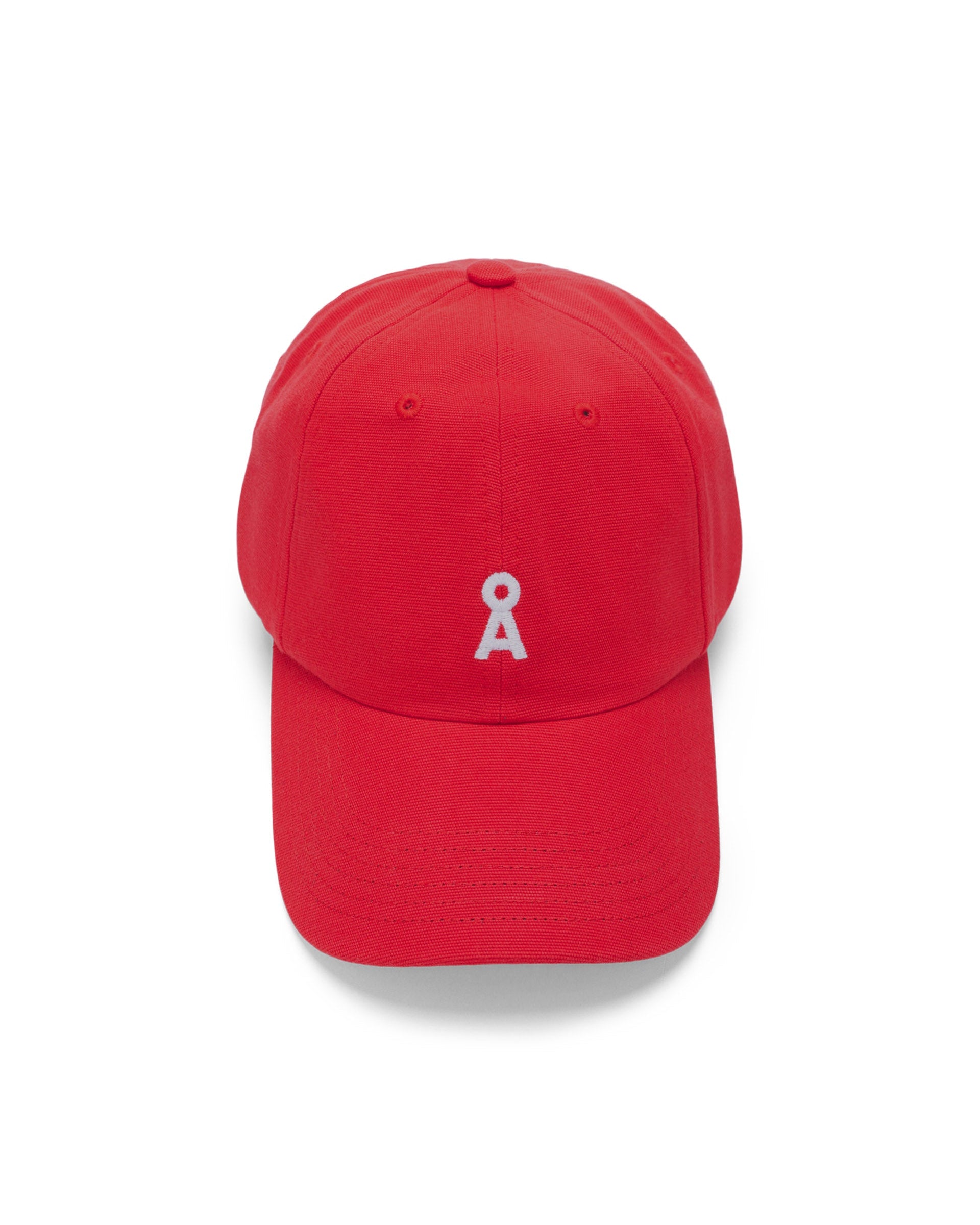 Yenaas Bold Cap in scarlet red von ARMEDANGELS, einfarbig mit Logo-Stickerei, fair & vegan