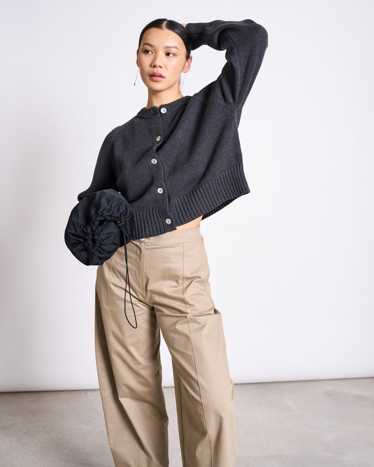 nachhaltiger cardigan sivia – relaxed fit, cropped, rundhals