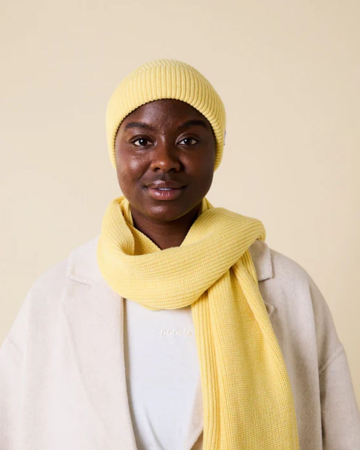 Schal aus Merinowolle | Hellgelb