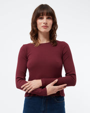 GIVN Berlin GBRosa Longsleeve aus Bio-Baumwolle in Burgundy