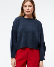 GIVN Berlin Strickpullover GBJella in dark blue – Cropped Fit aus recyceltem Wollgemisch