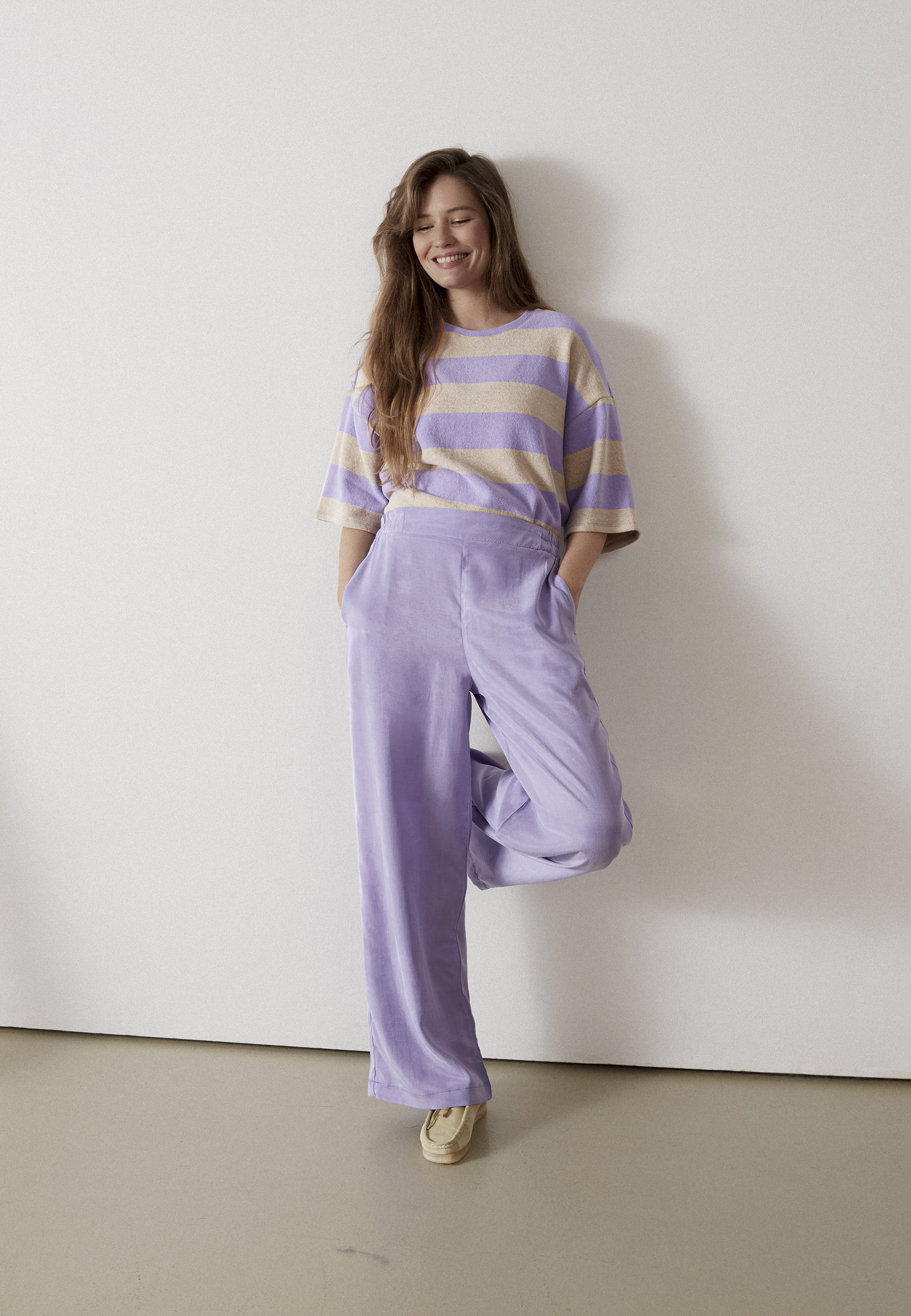 GIVN Berlin Selma Sweater – lässiger Oversized Fit mit 3/4-Ärmeln und Blockstreifen-Design