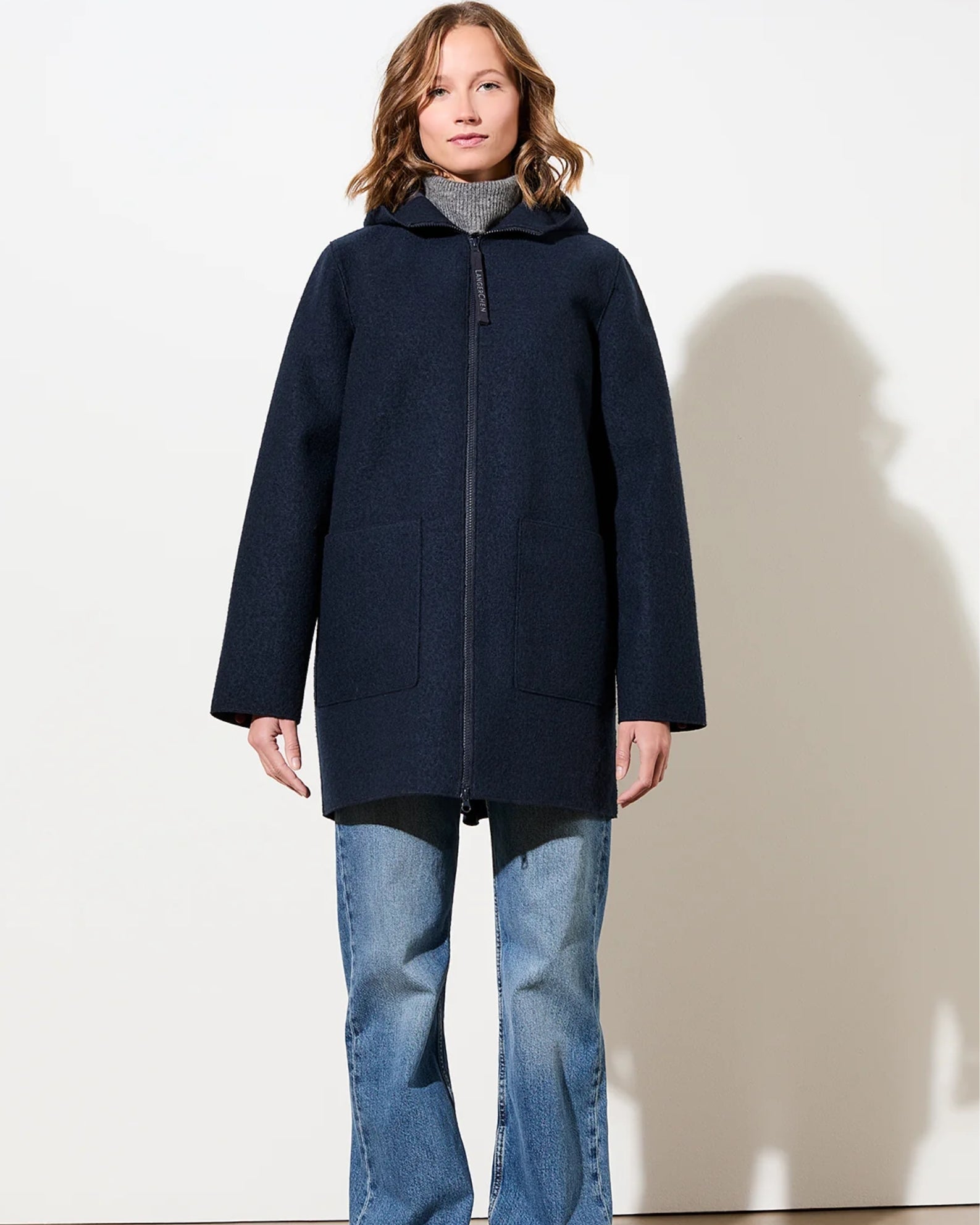 LangerChen Jacket Oakville BP – navy Woll-Parka aus Bio-Wolle