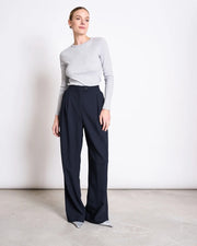 Pleated Wide Pants Niva aus EcoVero™ | Nightfall