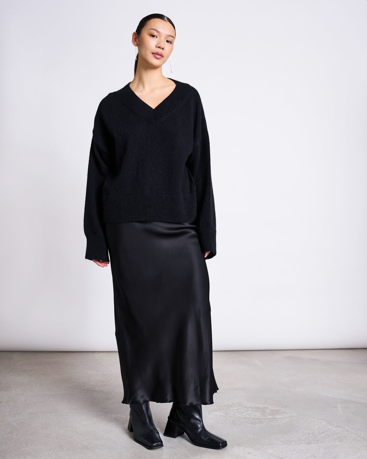 Jan ’N June SERIN Satin Maxi Rock in Schwarz – nachhaltig aus ENKA® Viskose
