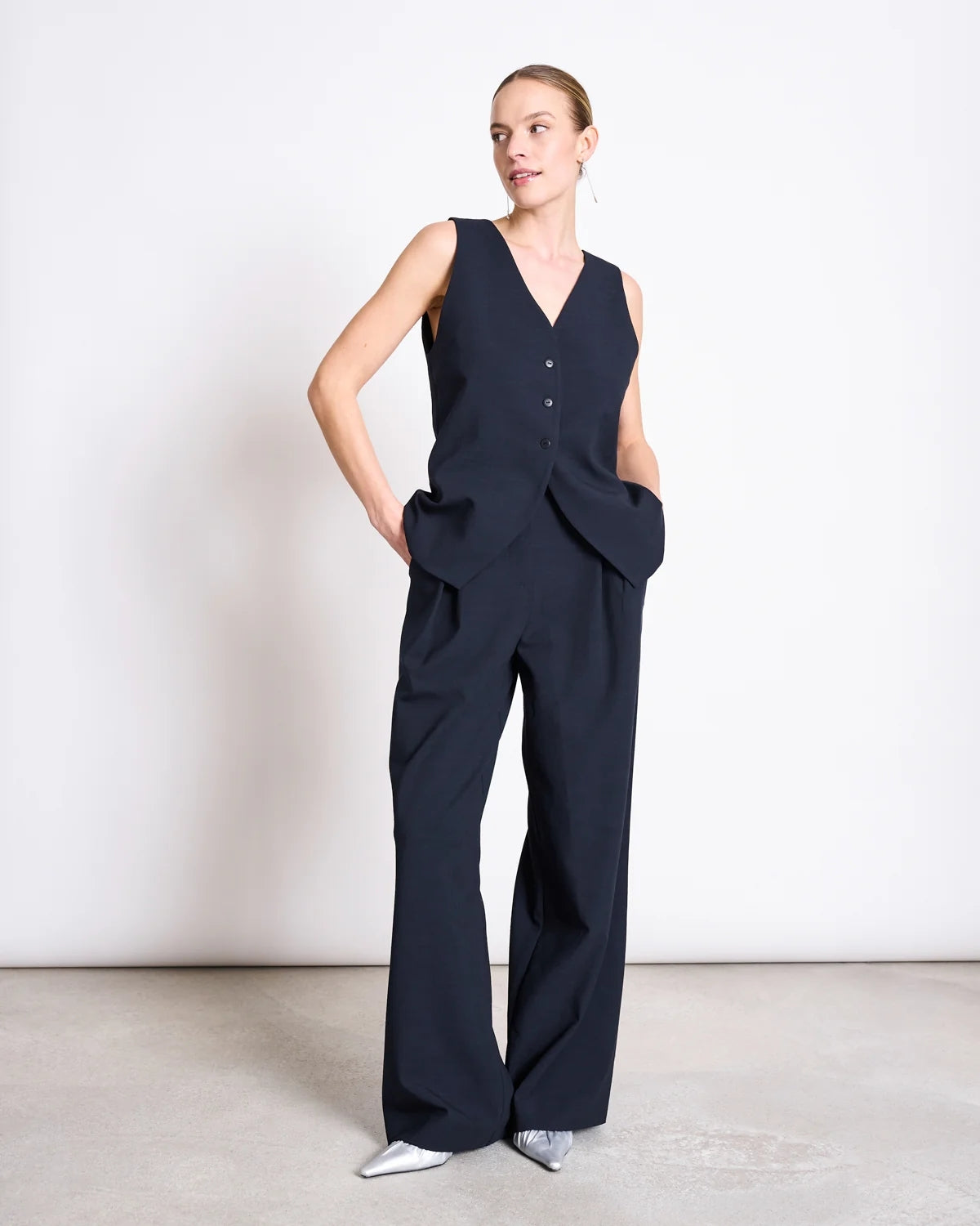 JAN N JUNE Suit Vest Imata aus EcoVero™ in Nightfall