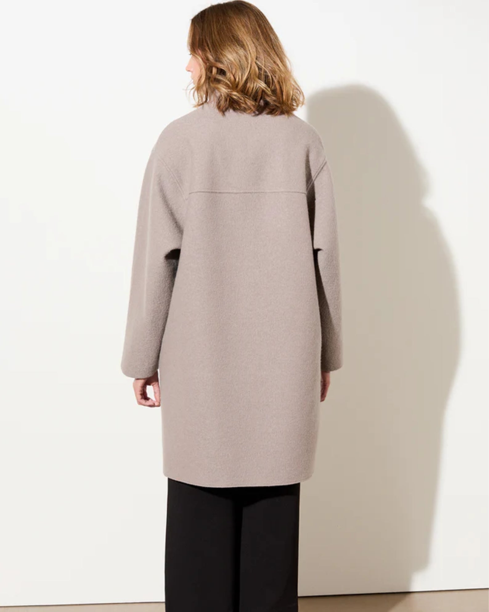 Coat Pennfield II taupe – fair produzierter Bio-Wollmantel, wasserabweisend