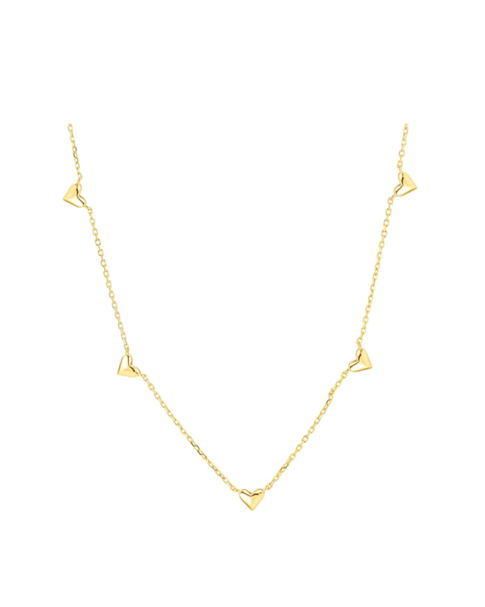 Zarte Halskette mit Herzen – Atelier Brandlinger Lima Necklace vergoldet