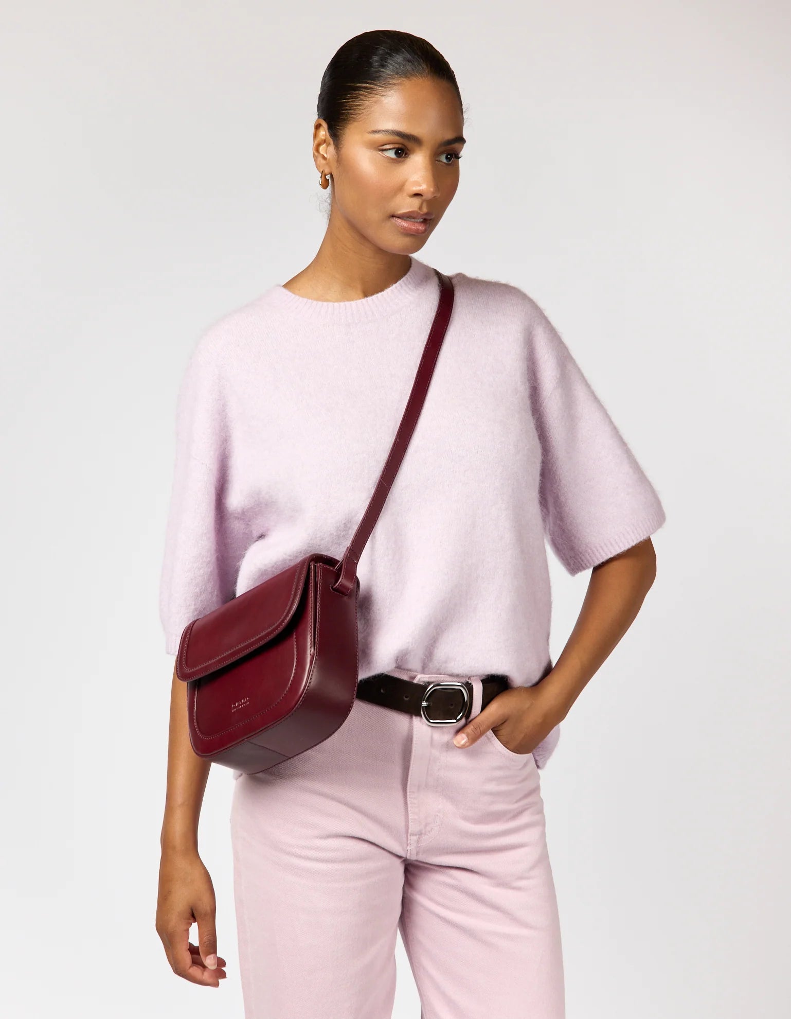 O My Bag Nina – elegante Crossbody Bag in Dunkelrot, fair gefertigt