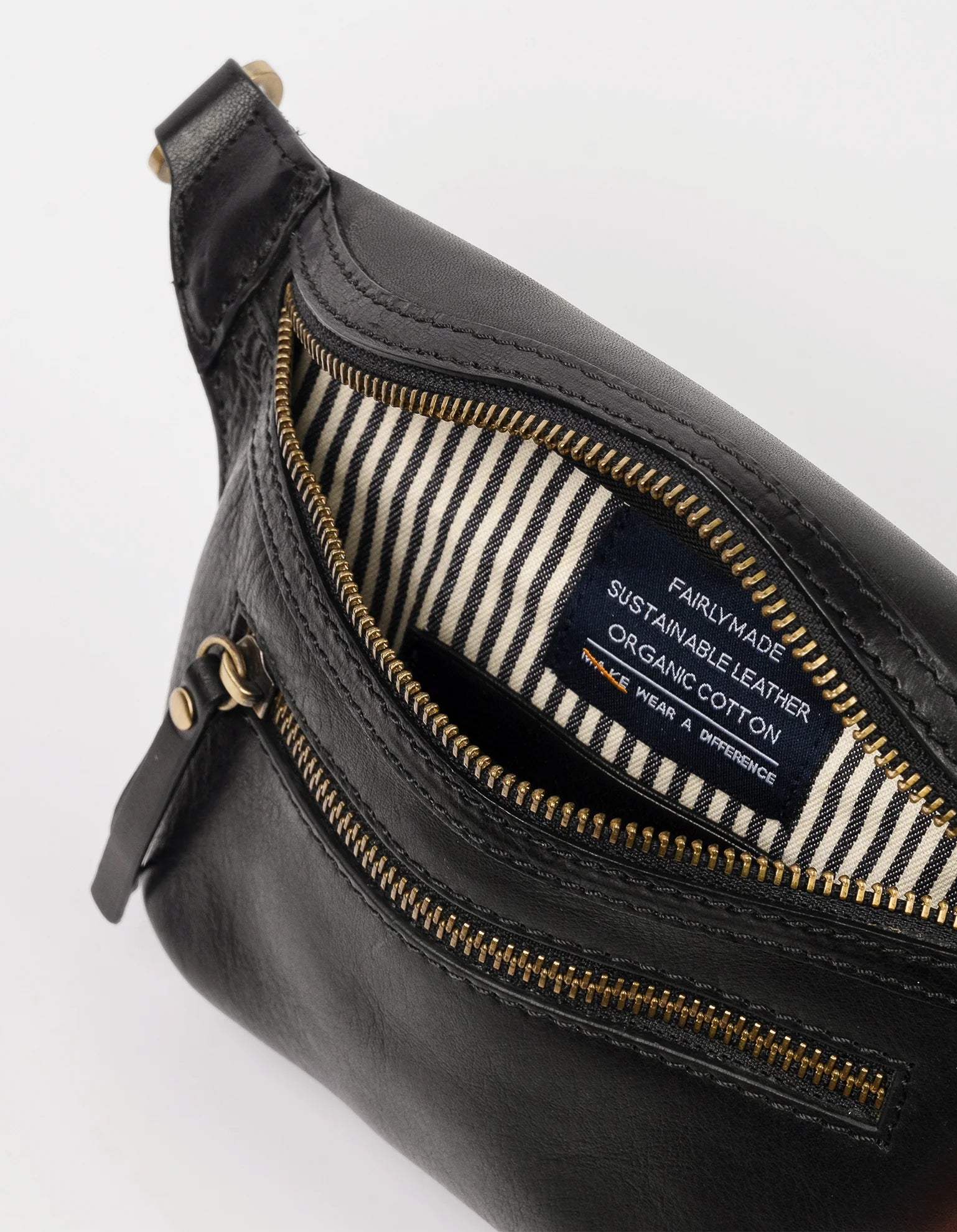 O My Bag Beck’s – nachhaltige Bum Bag in Black, Stromboli Leder