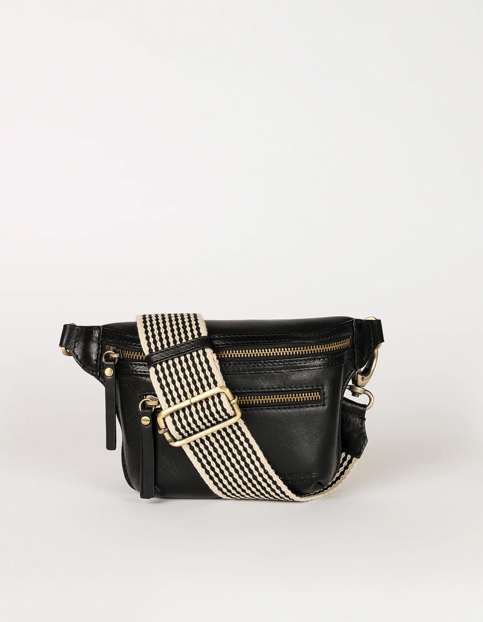 O My Bag Beck’s Bum Bag aus nachhaltigem Stromboli Leder in Schwarz