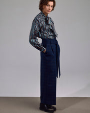 MARU Paper Bag Hose | Karo, navy/ camel